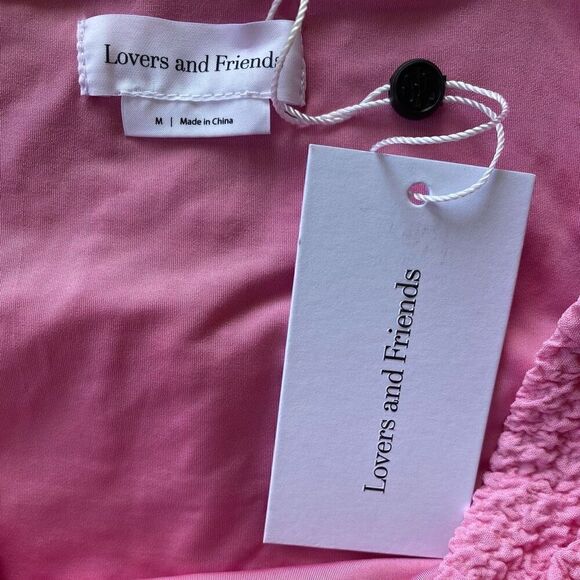 Lovers And Friends Pink Ruched Popcorn Strapless Tube Top NWT Size Medium - Picture 3 of 6